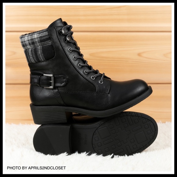 BLACK ANKLE BOOTIES LACE UP BOOTS A3C - Picture 6 of 8